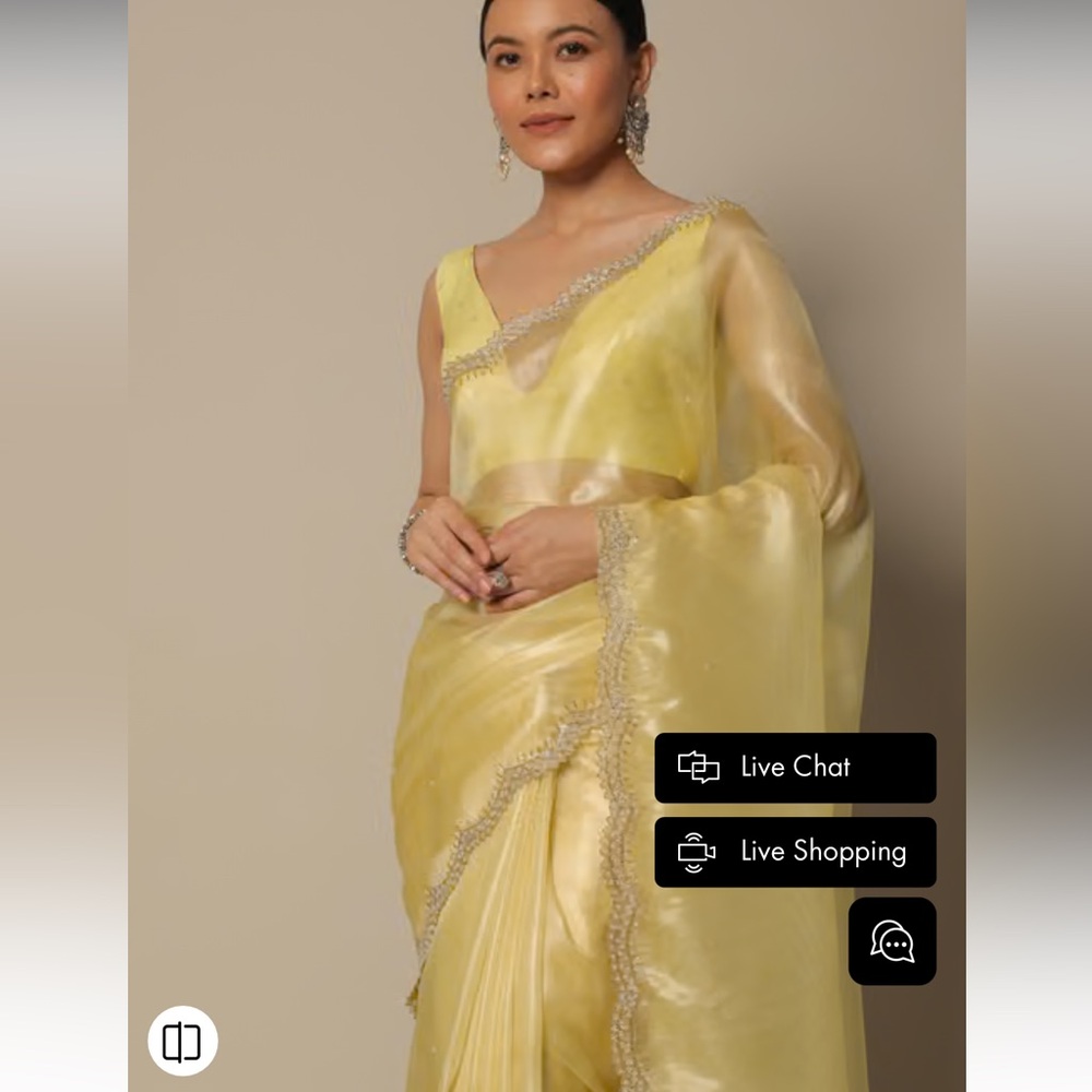 Elegant Yellow Stitched Saree with Silver Detailing